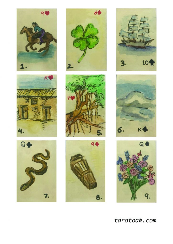 Free Printable Lenormand Cards Sheet 1
