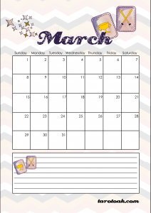 March Printable Calendar 2020