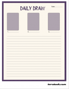 Free Printable Daily Draw Page for Tarot Journal