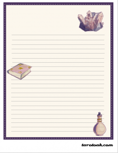 tarot stationery paper with lines