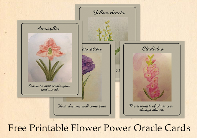 Free Printable Flower Power Oracle Cards