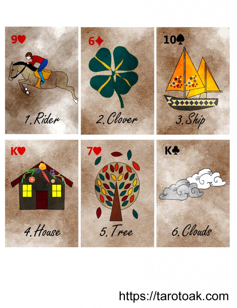 Free Printable Lenormand Cards Sheet 1